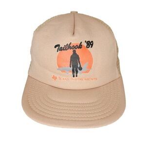 Vintage Tailhook 1989 Trucker Hat Mens One Size Beige Snapback Cap Texas Inst
